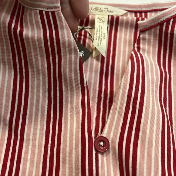 NEW Matilda Jane Valentines Red and Pink Striped Midi Dress Women's Size XS - Picture 5 of 10